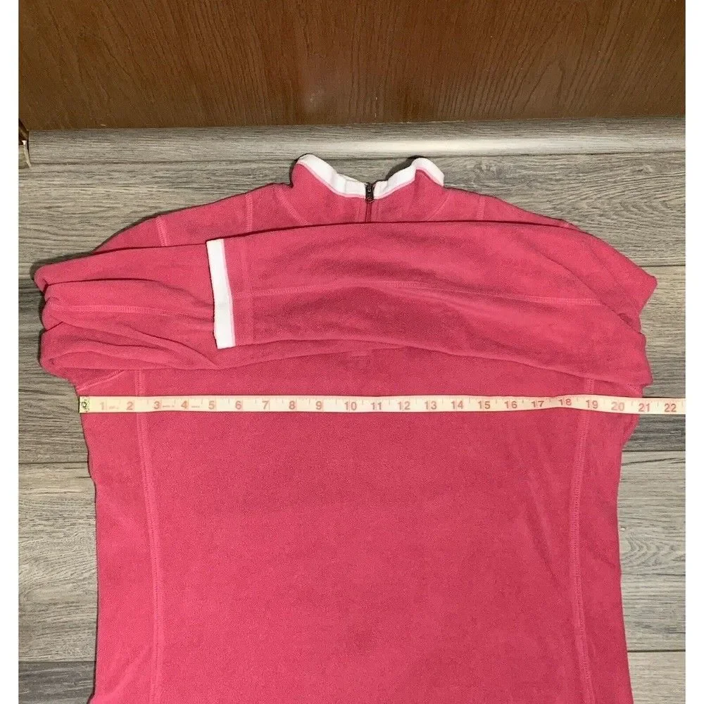 Columbia Women's Size L Quarter Zip Long Sleeve Fleece Pink Lightweight Jacket